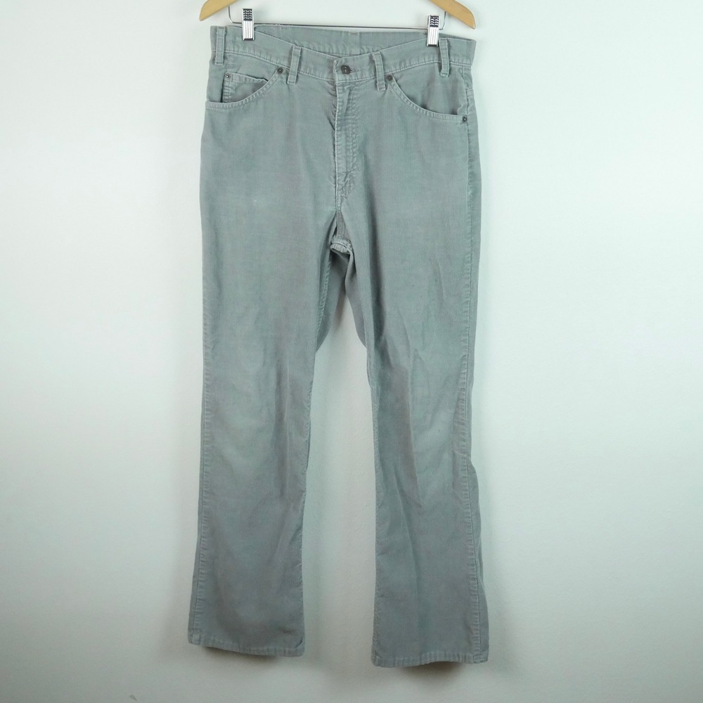 Vintage Levis 517 Corduroy Pants Mens 35 x 32 Actual Gray Bootcut White Tab USA